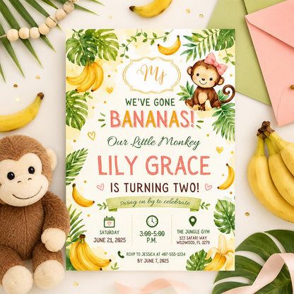 Editable Jungle Safari Birthday Invitation Canva Template, Cute Kids Fun DIY Sweet Chic Teen Tween Party Invite, Printable Digital Download.