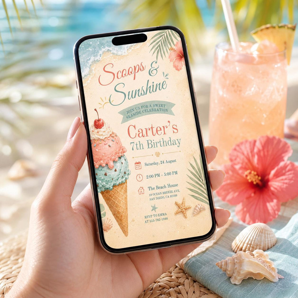 Editable Pool Birthday Invitation Canva Template, Cream Pool Cute Modern Fun Themed DIY Sweet Chic Party Invite, Printable Digital Download.