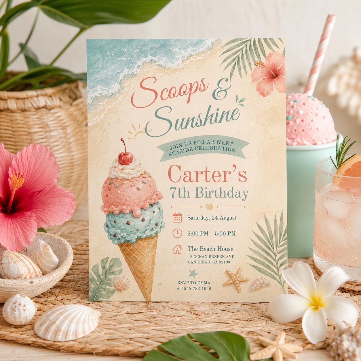 Editable Pool Birthday Invitation Canva Template, Cream Pool Cute Modern Fun Themed DIY Sweet Chic Party Invite, Printable Digital Download.