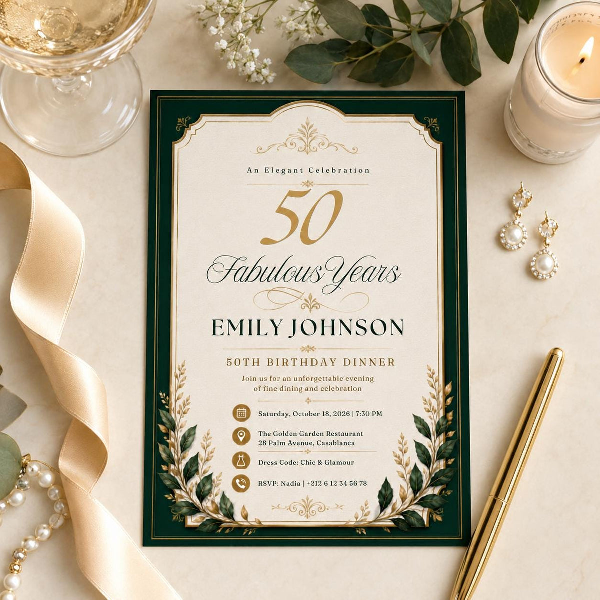 Editable Elegant Birthday Invitation Canva Template, Gold Black Boys Adult Cute Fun DIY Sweet Chic Party Invite, Printable Digital Download.