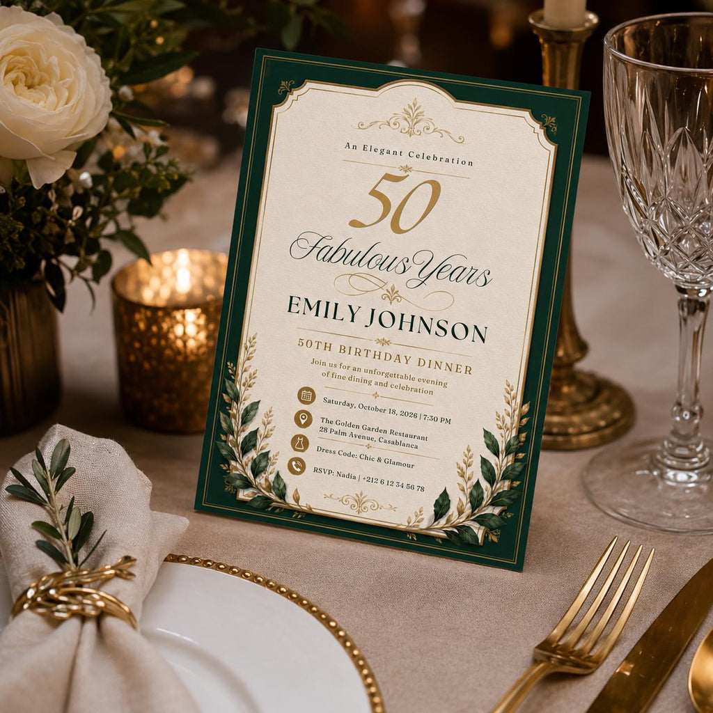 Editable Elegant Birthday Invitation Canva Template, Gold Black Boys Adult Cute Fun DIY Sweet Chic Party Invite, Printable Digital Download.