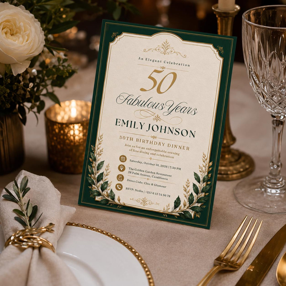 Editable Elegant Birthday Invitation Canva Template, Gold Black Boys Adult Cute Fun DIY Sweet Chic Party Invite, Printable Digital Download.