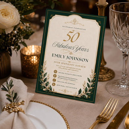 Editable Elegant Birthday Invitation Canva Template, Gold Black Boys Adult Cute Fun DIY Sweet Chic Party Invite, Printable Digital Download.