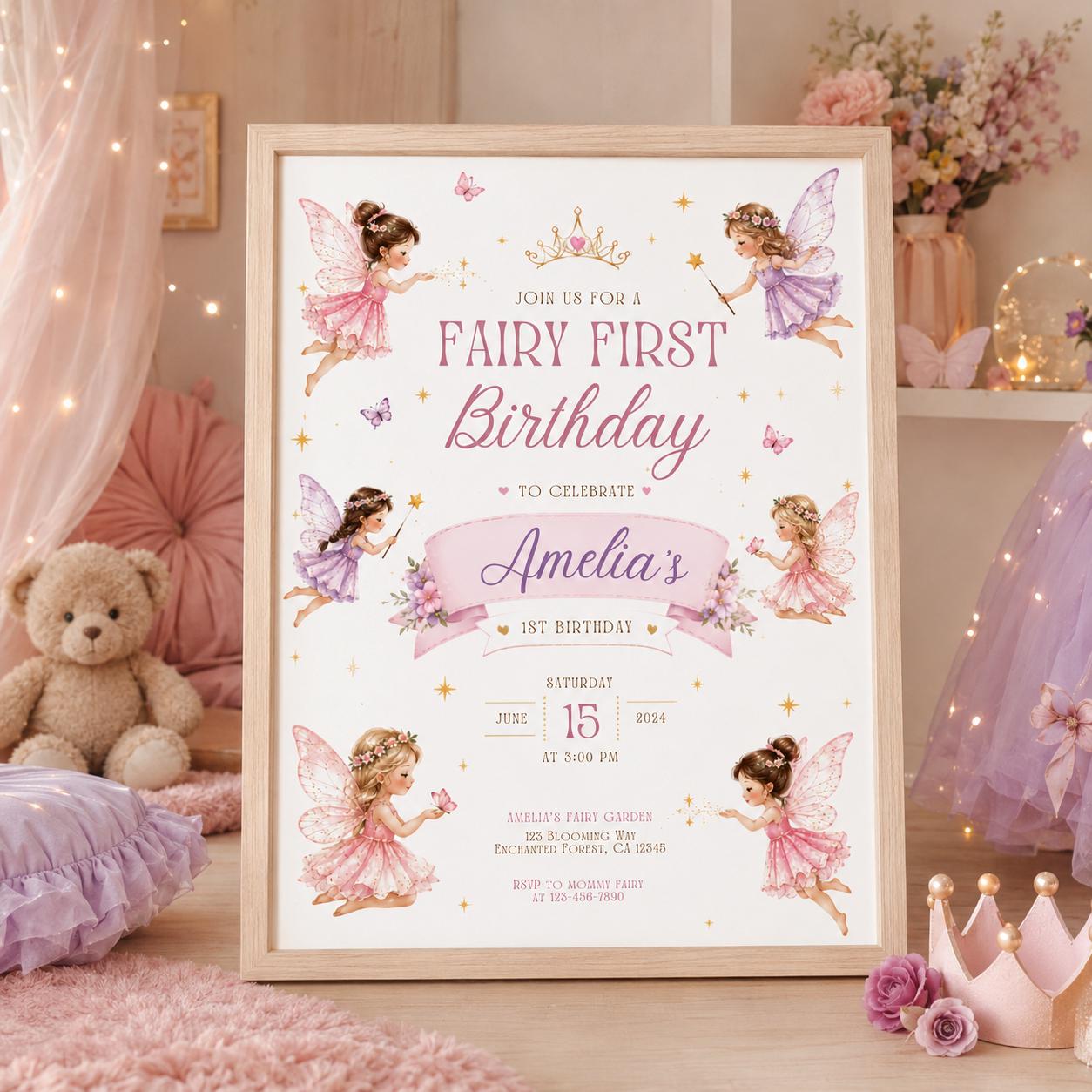 Editable Tea Birthday Invitation Canva Template, Girls Kids Tea Cute Fun DIY Sweet Chic Teen Tween Party Invite, Printable Digital Download.