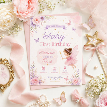 Editable Tea Birthday Invitation Canva Template, Girls Kids Tea Cute Fun DIY Sweet Chic Teen Tween Party Invite, Printable Digital Download.