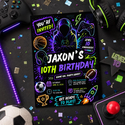 Editable Basketball Birthday Invitation Canva Template, Modern Boys Teens Cute Fun Themed DIY Chic Party Invite, Printable Digital Download.
