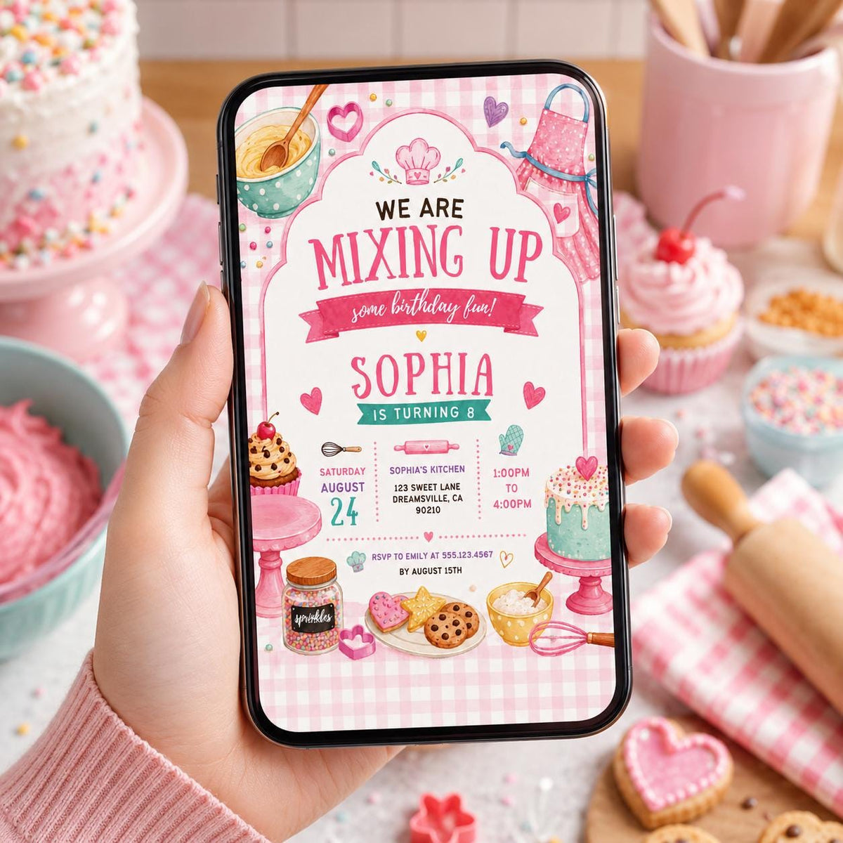 Editable Sweet Treats Birthday Invitation Canva Template, Kids Sweet Cute Modern Fun DIY Chic Teen Party Invite, Printable Digital Download.