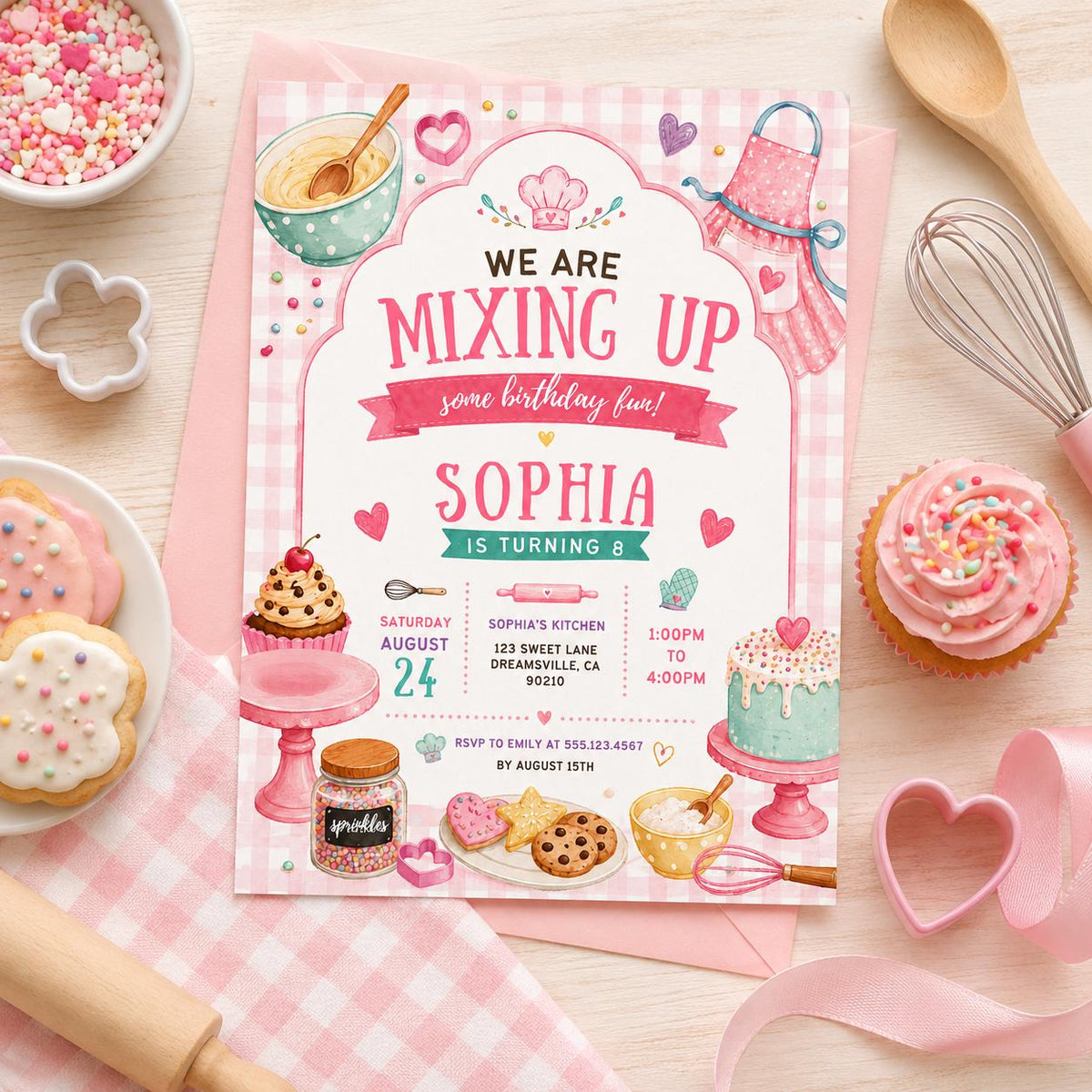 Editable Sweet Treats Birthday Invitation Canva Template, Kids Sweet Cute Modern Fun DIY Chic Teen Party Invite, Printable Digital Download.