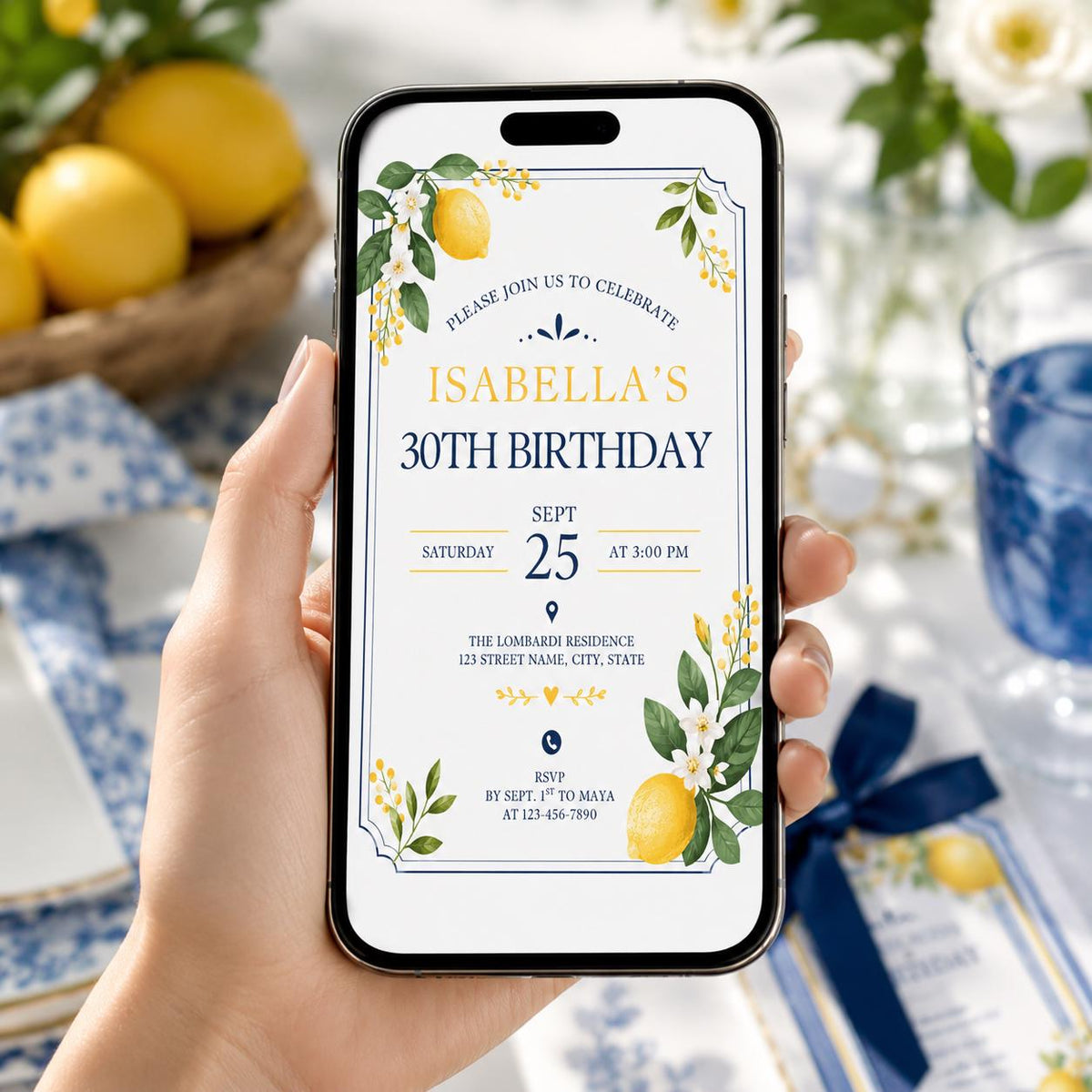Editable Coastal Birthday Invitation Canva Template, Blue Adult Beach Cute Fun DIY Sweet Chic Kids Party Invite, Printable Digital Download.