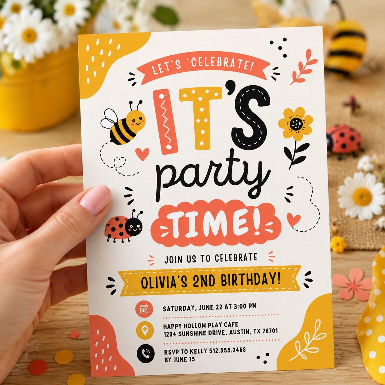Editable Two Much Fun Birthday Invitation Canva Template, Floral Girls Kids Cute Fun DIY Chic Teen Party Invite, Printable Digital Download.