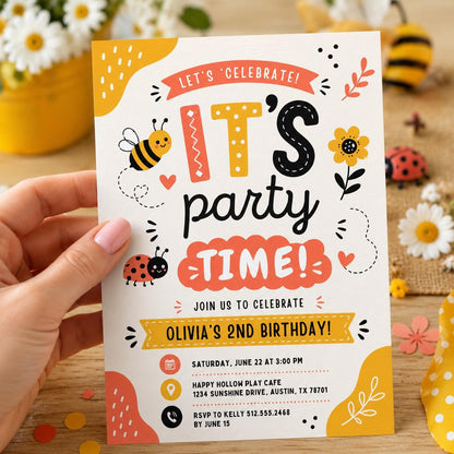 Editable Two Much Fun Birthday Invitation Canva Template, Floral Girls Kids Cute Fun DIY Chic Teen Party Invite, Printable Digital Download.
