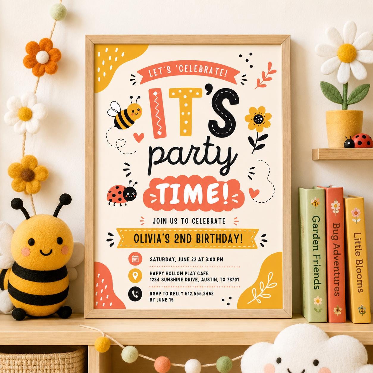 Editable Two Much Fun Birthday Invitation Canva Template, Floral Girls Kids Cute Fun DIY Chic Teen Party Invite, Printable Digital Download.