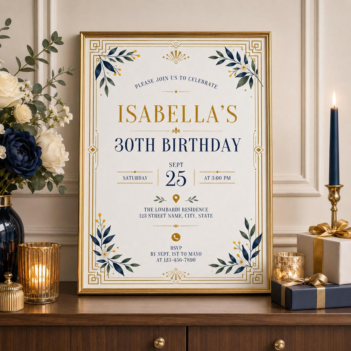 Editable 30th Dirty Martini Birthday Invitation Canva Template, Girls Adult Cute Fun DIY Chic Kids Party Invite, Printable Digital Download.
