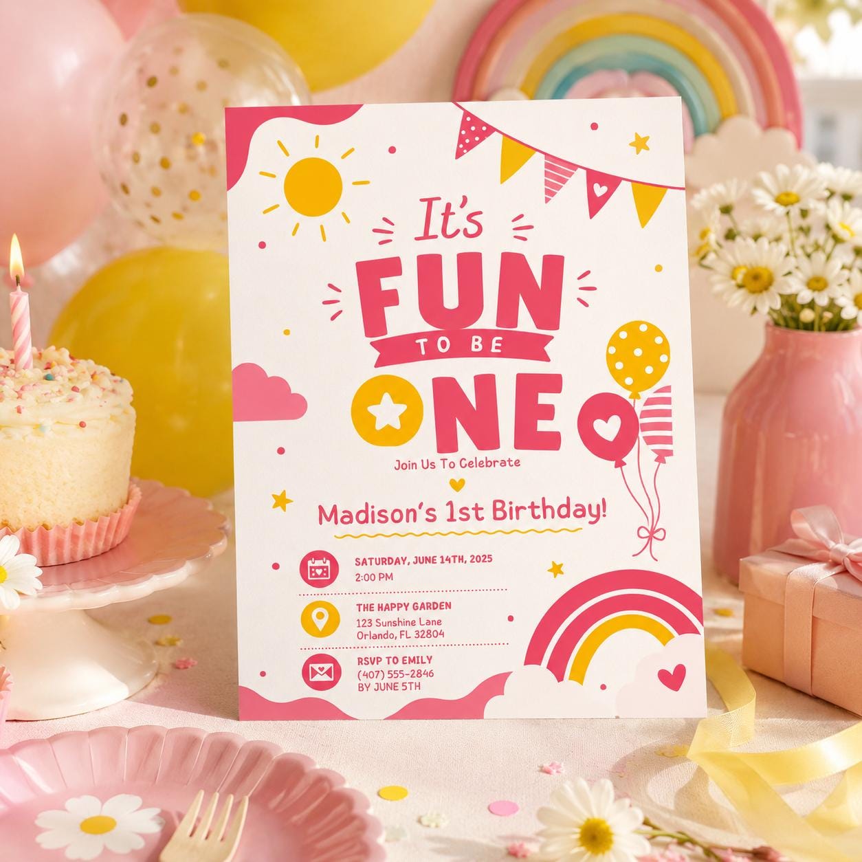 Editable Retro Birthday Invitation Canva Template, Boys Kids Retro Groovy Cute Modern Fun DIY Chic Party Invite, Printable Digital Download.