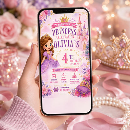 Editable Mermaid Birthday Invitation Canva Template, Pink Blue Purple Neon Girls Kids Cute Fun DIY Party Invite, Printable Digital Download.