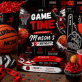 Editable Basketball Birthday Invitation Canva Template, Gold Black Luxury Sport Cute Fun DIY Sweet Party Invite, Printable Digital Download.