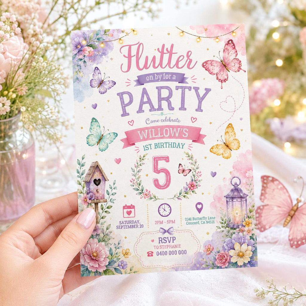 Editable Rainbow Birthday Invitation Canva Template, Kids Cute Fun DIY Sweet Chic Teen Tween Adult Party Invite, Printable Digital Download.