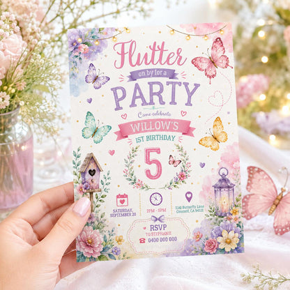 Editable Rainbow Birthday Invitation Canva Template, Kids Cute Fun DIY Sweet Chic Teen Tween Adult Party Invite, Printable Digital Download.