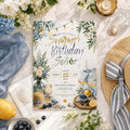 Editable Coastal Birthday Invitation Canva Template, Blue Girls Teens Beach Cute Fun DIY Chic Kids Party Invite, Printable Digital Download.