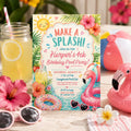 Editable Coastal Birthday Invitation Canva Template, Blue Girls Teens Beach Cute Fun DIY Chic Kids Party Invite, Printable Digital Download.
