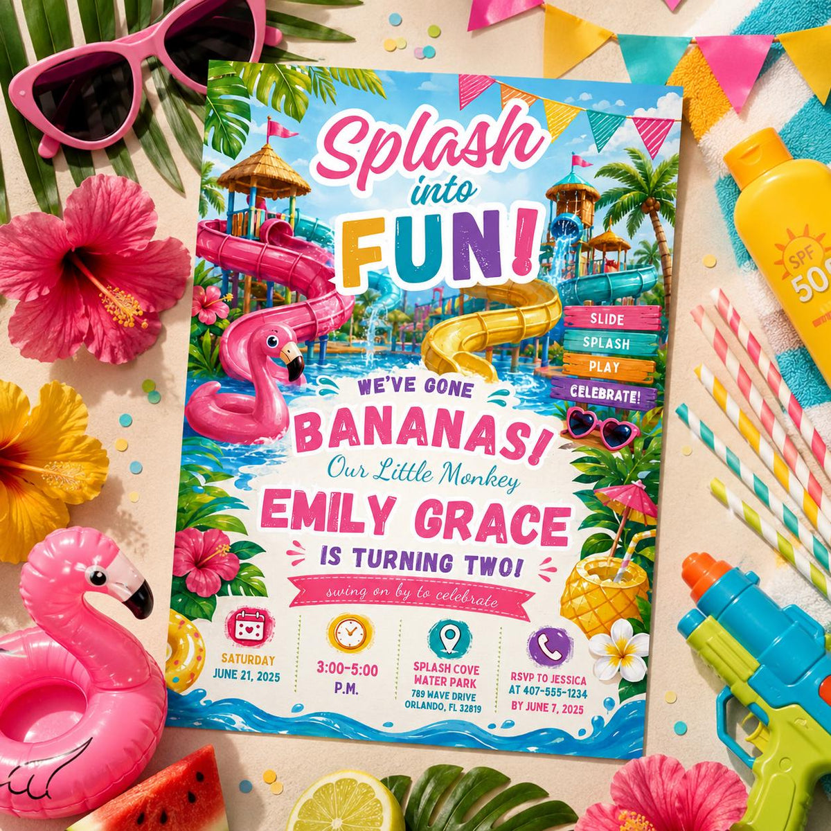 Editable Pool Birthday Invitation Canva Template, Pool Cute Modern Fun Themed Custom DIY Chic Kids Party Invite, Printable Digital Download.