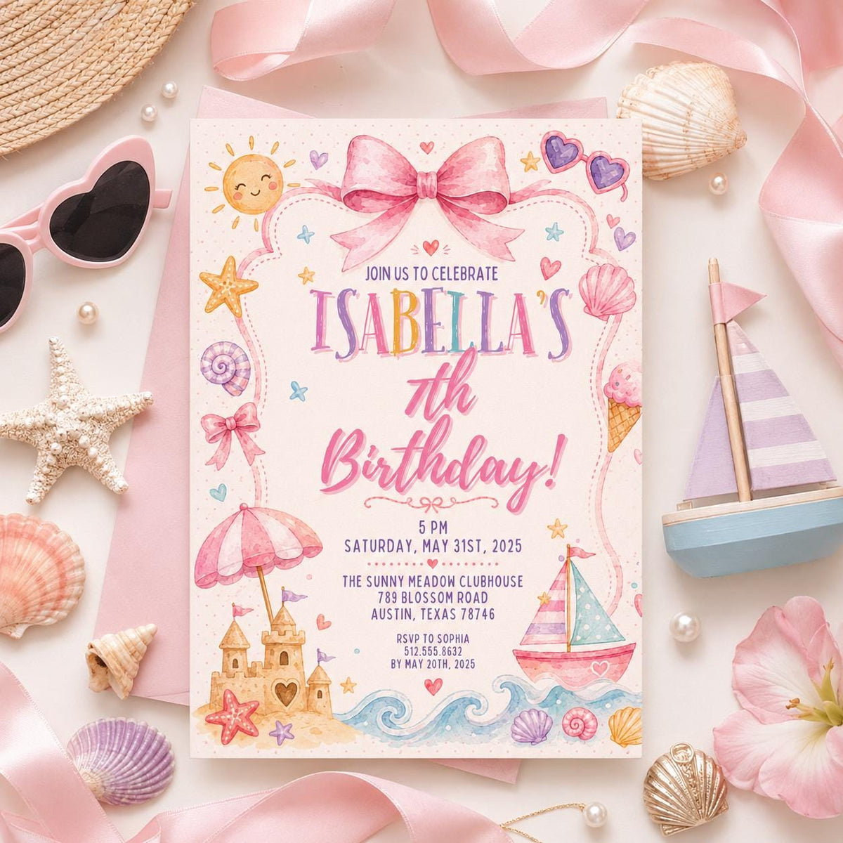 Editable Pool Birthday Invitation Canva Template, Kids Pool Cute Modern Fun Themed Custom DIY Chic Party Invite, Printable Digital Download.
