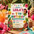 Editable Tropical Birthday Invitation Canva Template, Kids Summer Cute Modern Fun Themed DIY Sweet Party Invite, Printable Digital Download.