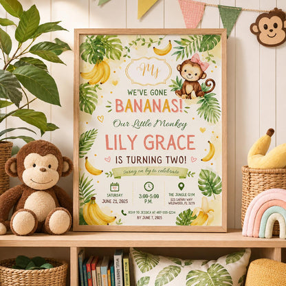 Editable Jungle Safari Birthday Invitation Canva Template, Cute Kids Fun DIY Sweet Chic Teen Tween Party Invite, Printable Digital Download.