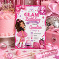 Editable Fashion Doll Birthday Invitation Canva Template, Pink Girls Cute Modern Fun DIY Chic Kids Party Invite, Printable Digital Download.
