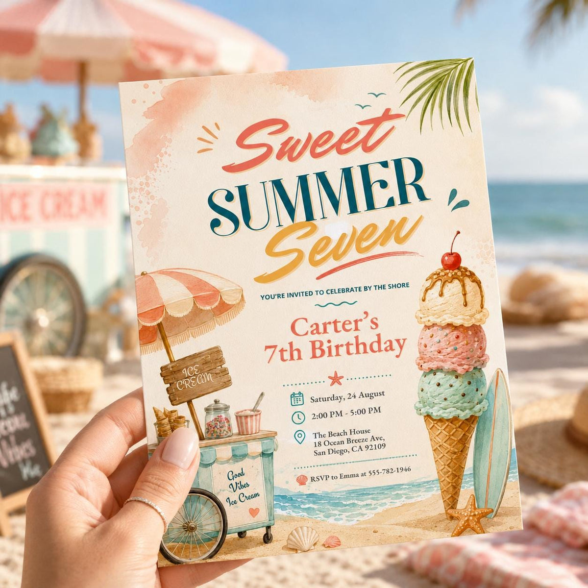 Editable Pool Birthday Invitation Canva Template, Cream Pool Cute Modern Fun Themed DIY Sweet Chic Party Invite, Printable Digital Download.