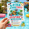 Editable Pool Birthday Invitation Canva Template, Pool Cute Modern Fun Themed Custom DIY Chic Kids Party Invite, Printable Digital Download.
